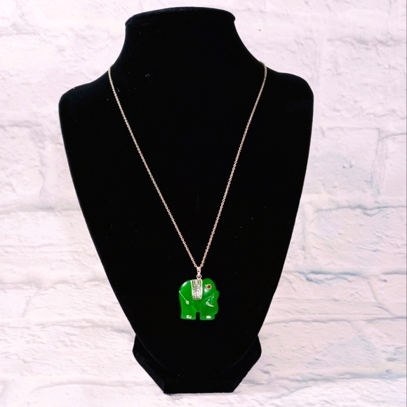 Sterling Silver 925 Elephant Pendant Chain Necklace - Picture 3 of 3